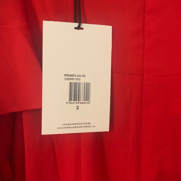 NWT Fame and Partners The Denby Gown in Cherry Red - Picture 5 of 9